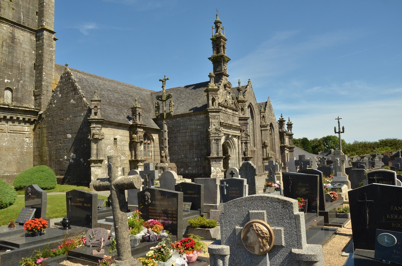 Kapinės, Kapas, Kapinės, Paminėti, Bažnyčia, Tikėjimas, Religija, Enclosures Paroissial, Brittany, France