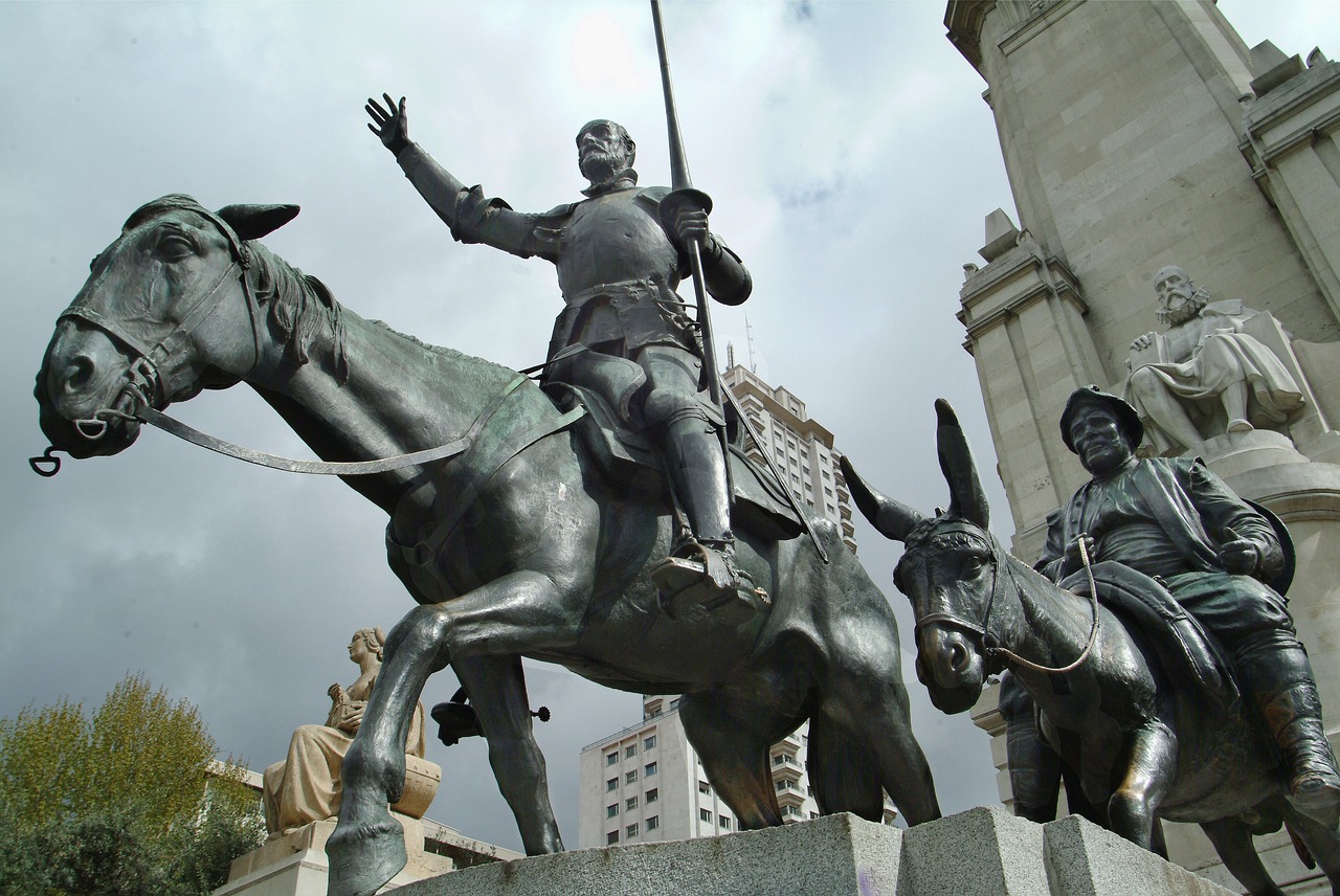 Cervantes, Don Quixote, Madride, Statula, Bronza, Ispanija, Nemokamos Nuotraukos,  Nemokama Licenzija