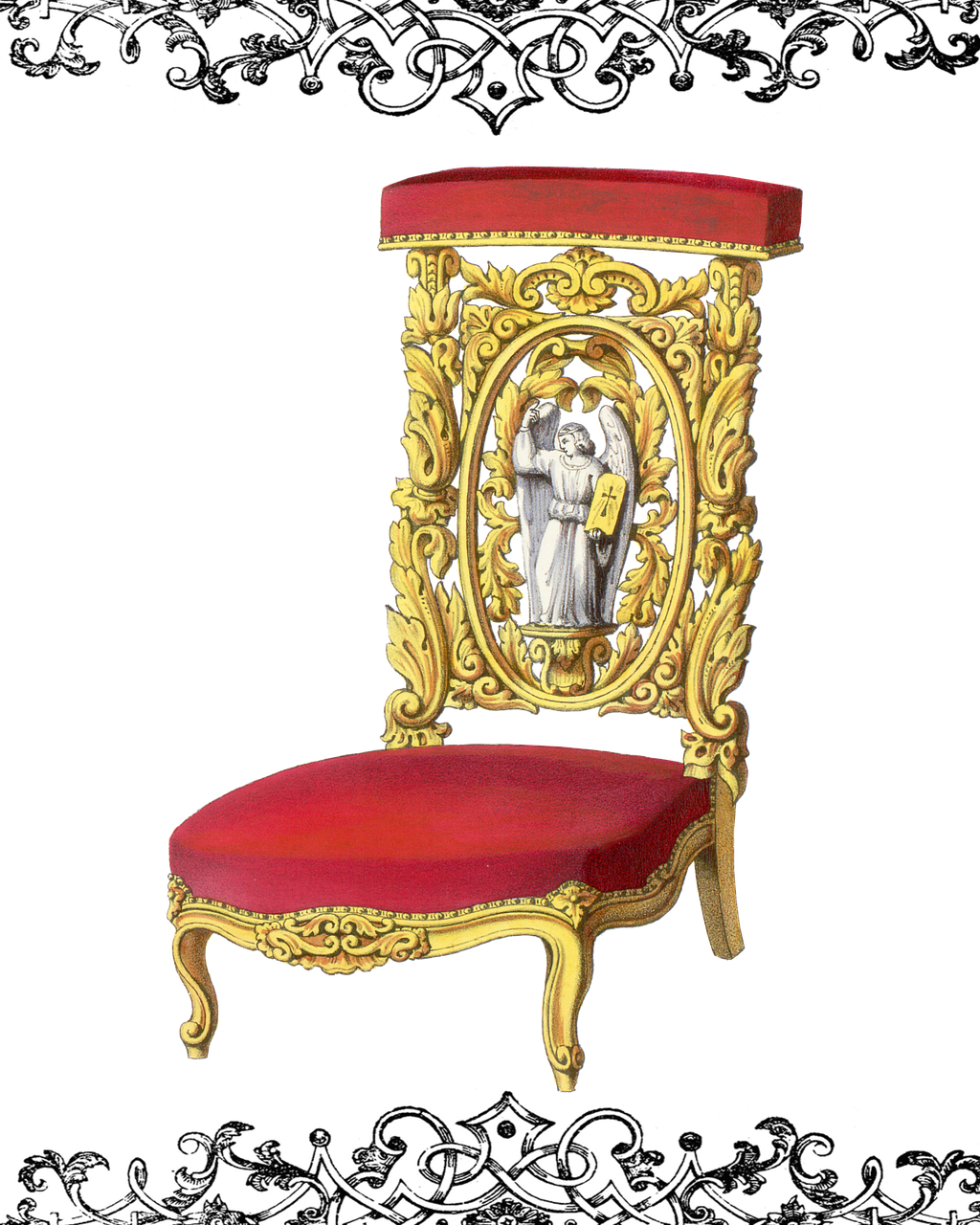 Kėdė, Vintage, Senovinis, Auksas, Raudona, Aksomas, Karališkasis, Prabanga, Interjeras, Dizainas