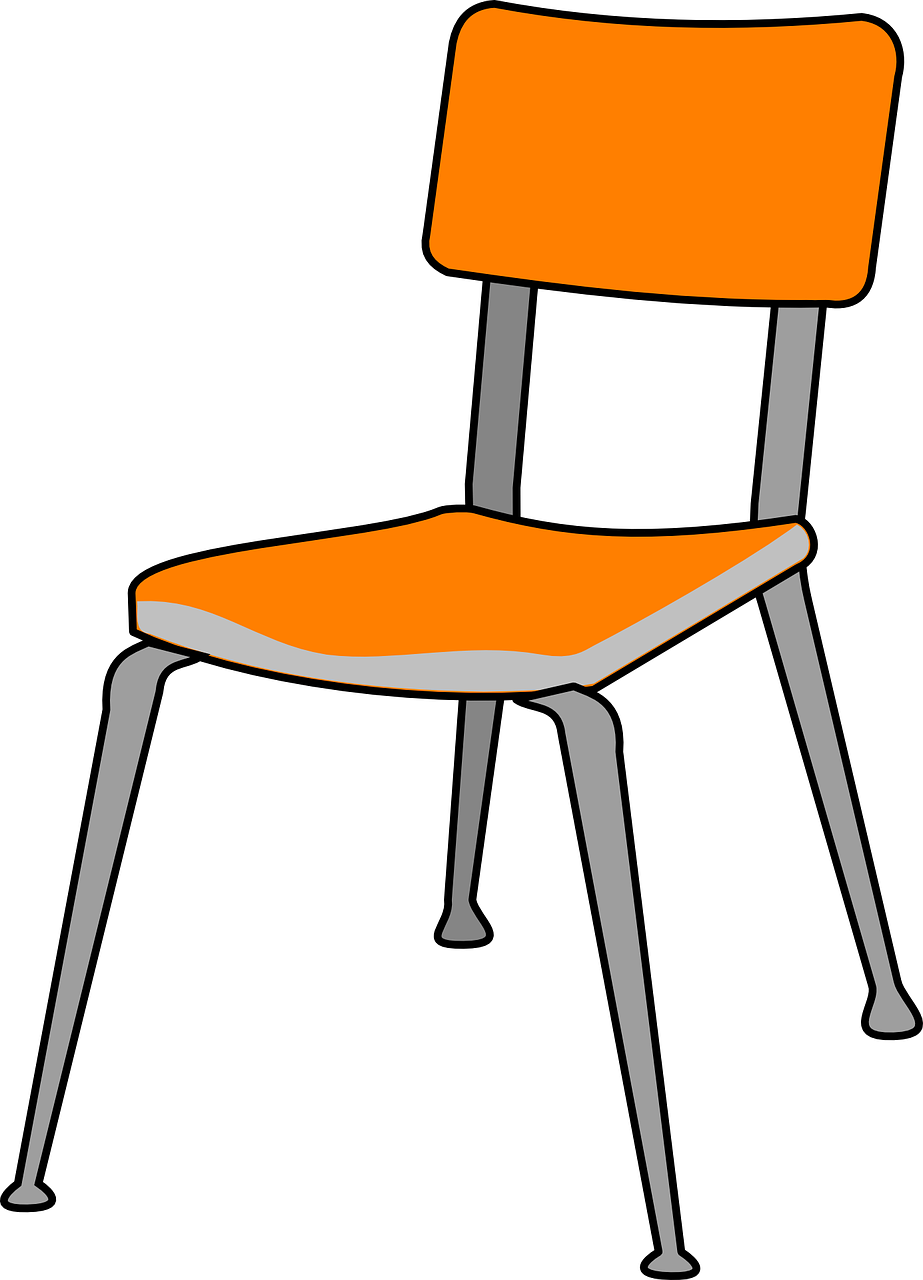 Kėdė, Plastmasinis, Baldai, Izoliuotas, Šiuolaikinis, Biuras, Mokykla, Oranžinė, Nemokama Vektorinė Grafika, Nemokamos Nuotraukos