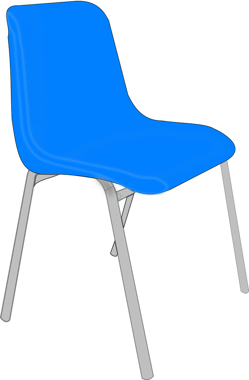 Kėdė, Plastmasinis, Mėlynas, Metalas, Nepatogus, Biuras, Laukiamasis, Nemokama Vektorinė Grafika, Nemokamos Nuotraukos,  Nemokama Licenzija