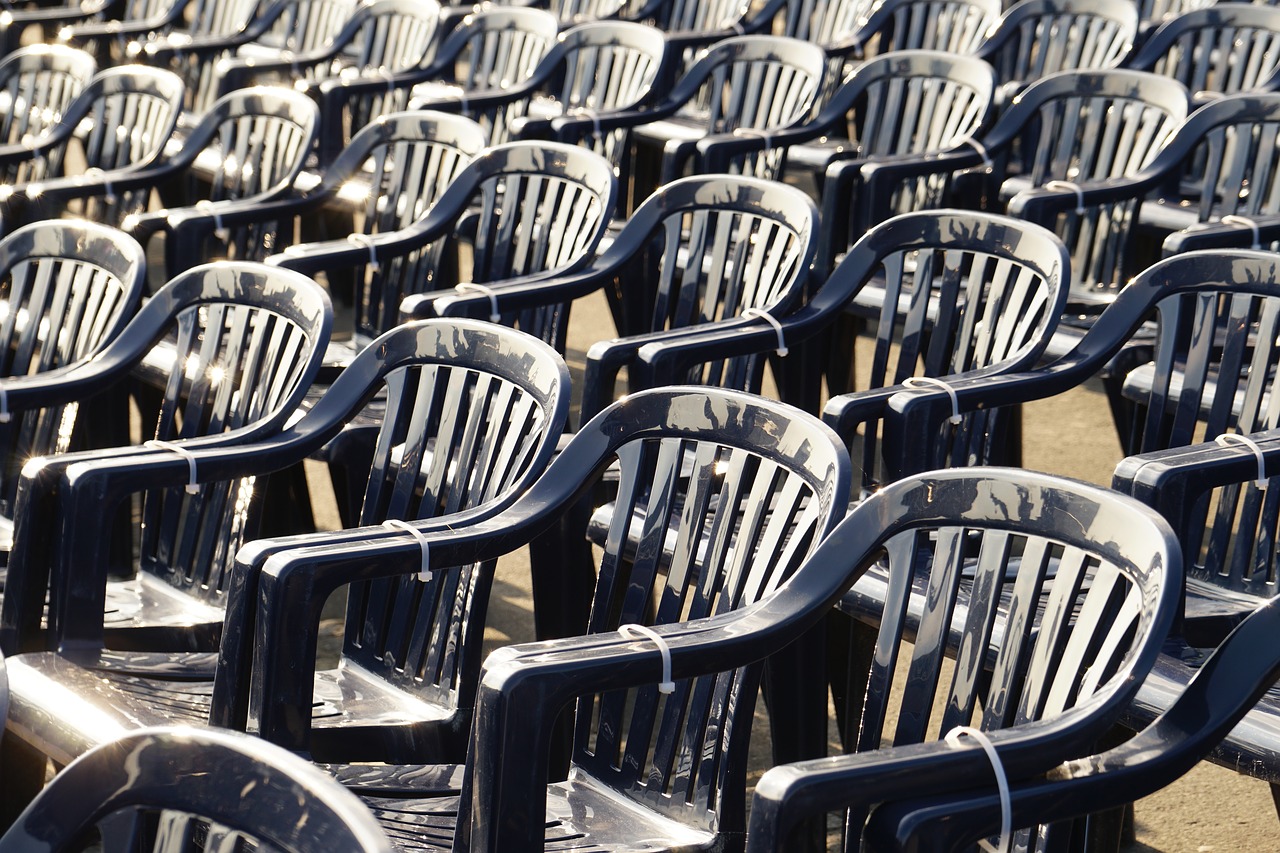 Kėdės, Plastikiniai Kėdės, Mėlynas, Serijos, Kėdžių Eilės, Įvykis, Sėdynė, Derinimas, Sėdėti, Sėdynės