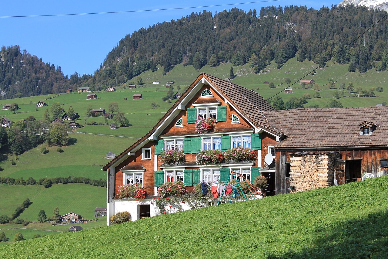 Chalet, Kalnas, Alpės, Šveicarija, Gamta, Kraštovaizdis, Pieva, Nemokamos Nuotraukos,  Nemokama Licenzija