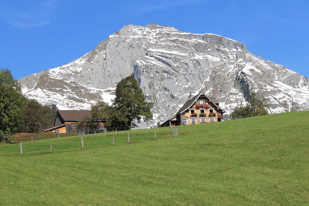Chalet, Kalnas, Šveicarija, Alpės, Kraštovaizdis, Mėlynas, Nemokamos Nuotraukos,  Nemokama Licenzija