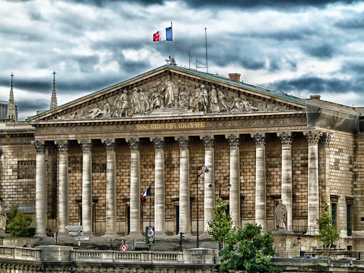 Parlamento Rūmai, Paris, France, Pastatas, Orientyras, Vyriausybė, Dangus, Debesys, Architektūra, Istorinis