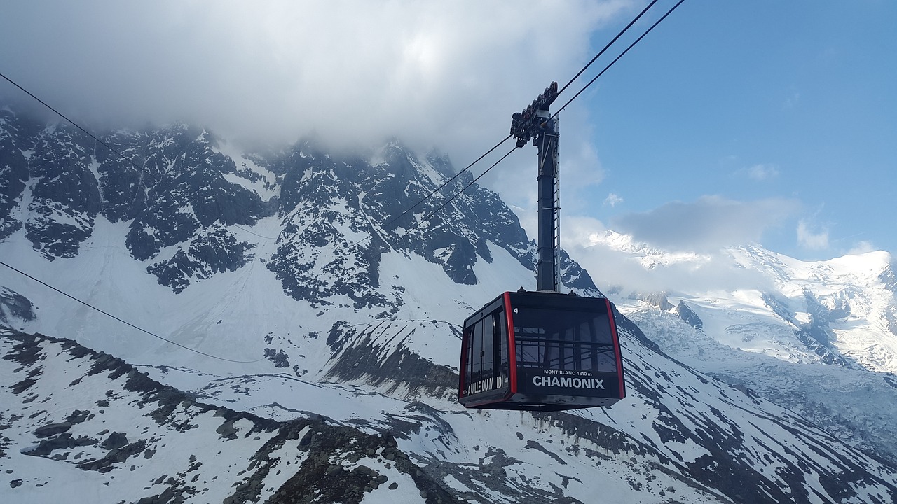 Chamonix, Kabelis, Aiguille Du Midi, Kalnų Geležinkelis, Gondola, Mont Blanc, Alpių, France, Europa, Aukšti Kalnai