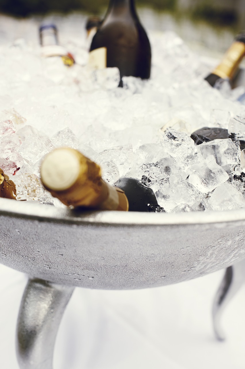 Šampano Puodelis, Šampano Aušintuvas, Šampano Kibiras, Ledas, Šampanas, Šventė, Gerti, Buteliai, Festivalis, Alkoholis