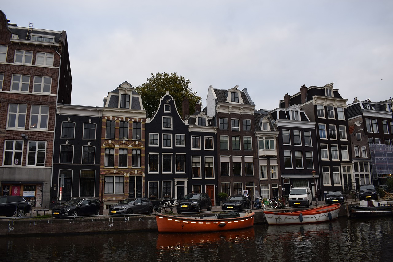 Kanalas, Valtys, Holland, Amsterdamas, Kanalai, Architektūra, Vanduo, Europa, Namai, Miestas