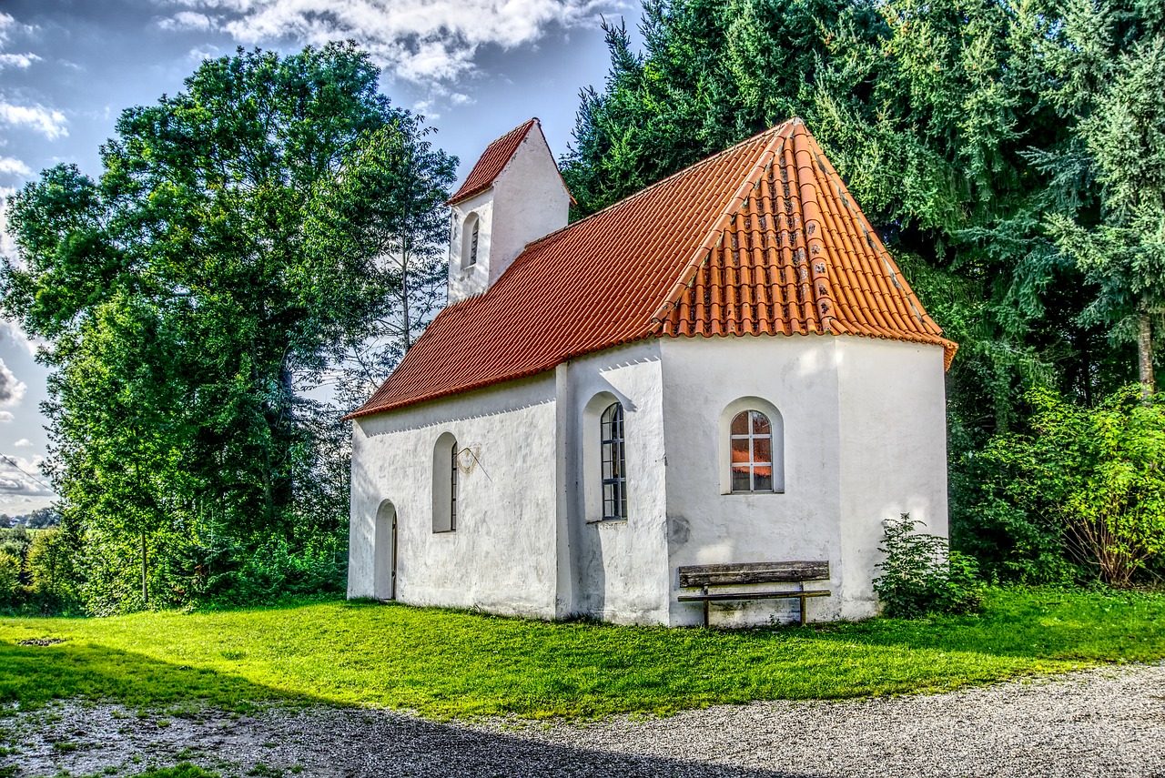 Koplyčia, Bažnyčia, Tikėjimas, Garbinimo Namai, Bokštas, Bankas, Kraštovaizdis, Romantika, Medžiai, Žalias