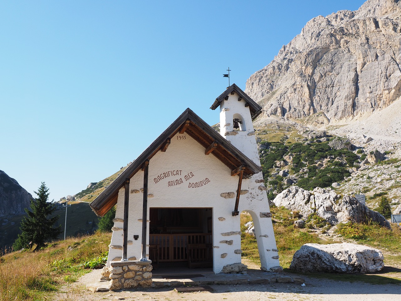 Koplyčia, Praeiti, Falzarego Pass, Dolomitai, Italy, South Tyrol, Nemokamos Nuotraukos,  Nemokama Licenzija