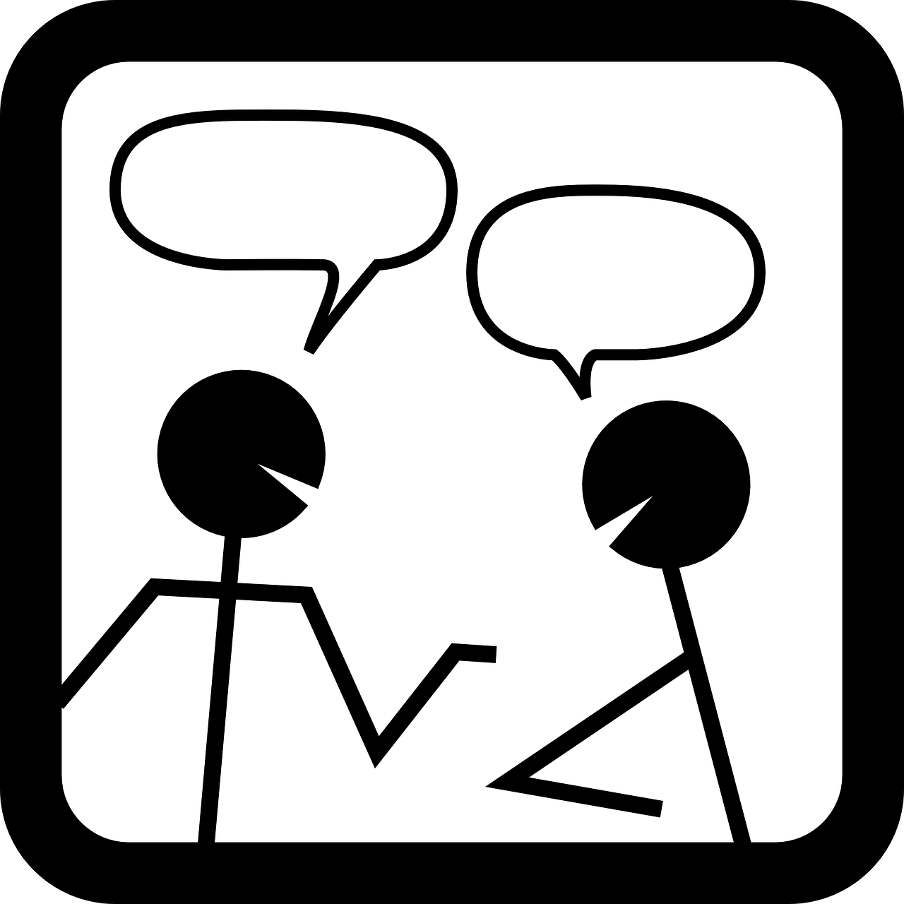 Pokalbis, Diskusija, Susitikimas, Kalbėti, Pokalbis, Kalbėti, Komunikacija, Piktograma, Burbulas, Dizainas