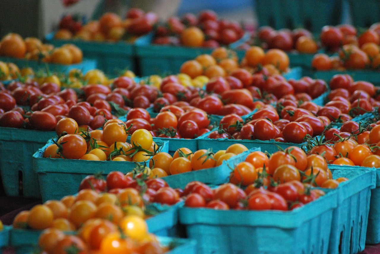 Vyšniniai Pomidorai, Ūkininkų Rinka, Turgus, Vyšnia, Šviežias, Ekologiškas, Žalias, Ūkis, Vietos, Vasara