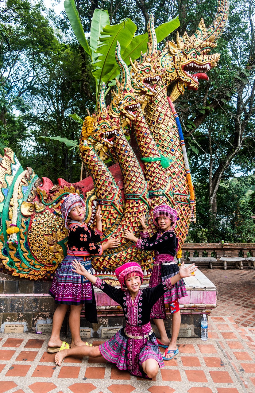 Chiang Mai, Žmonės, Asmuo, Vaikų Merginos, Tailandas, Portretas, Vaikas, Mergaitė, Kostiumai, Laimingas