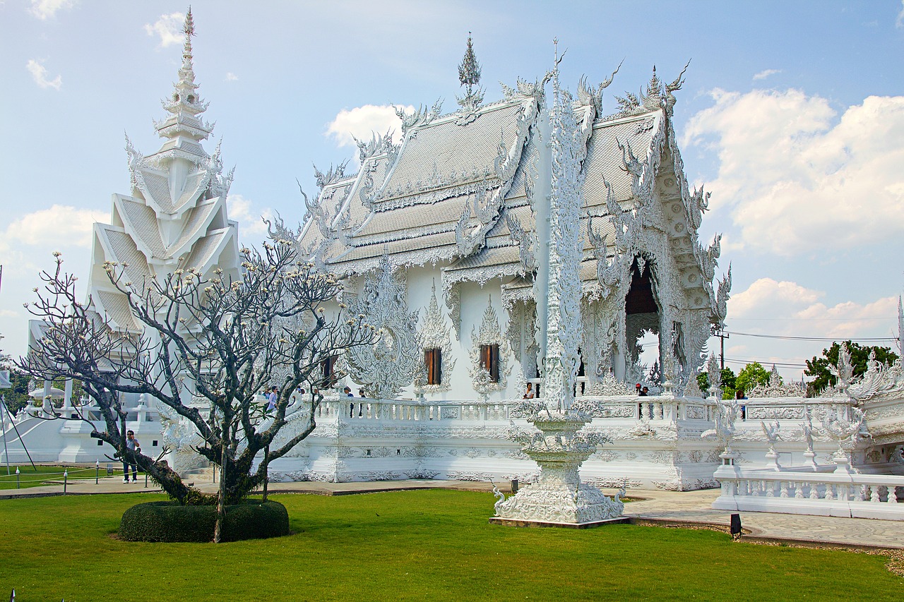 Chiang Rai, Tailandas, Balta Šventykla, Asija, Šventykla, Šiaurės Tailandas, Šventyklos Kompleksas, Balta, Budizmas, Vasara