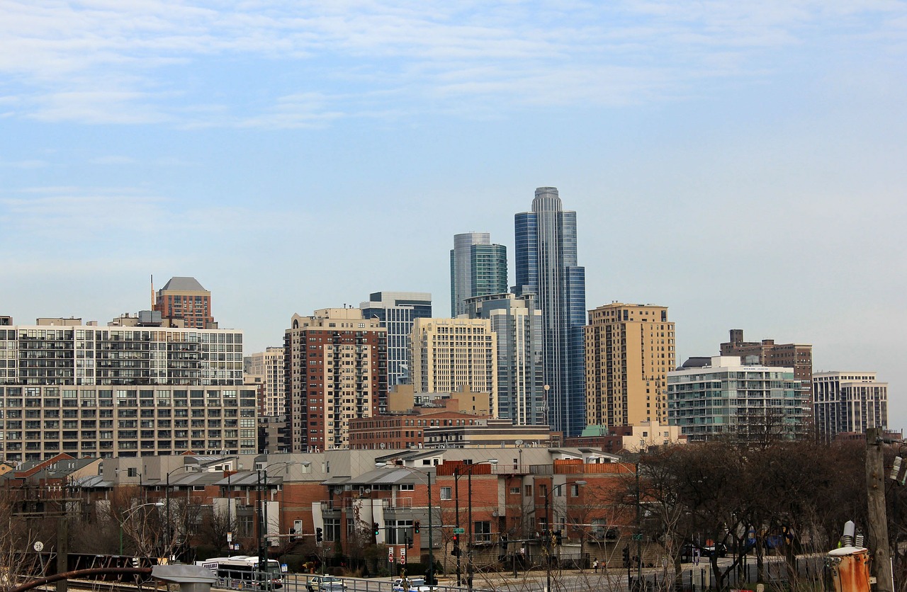 Čigonai, Illinois, Usa, Panorama, Dangoraižiai, Aukštas Pakyla, Miesto Panorama, Miestas, Metropole, Miestas