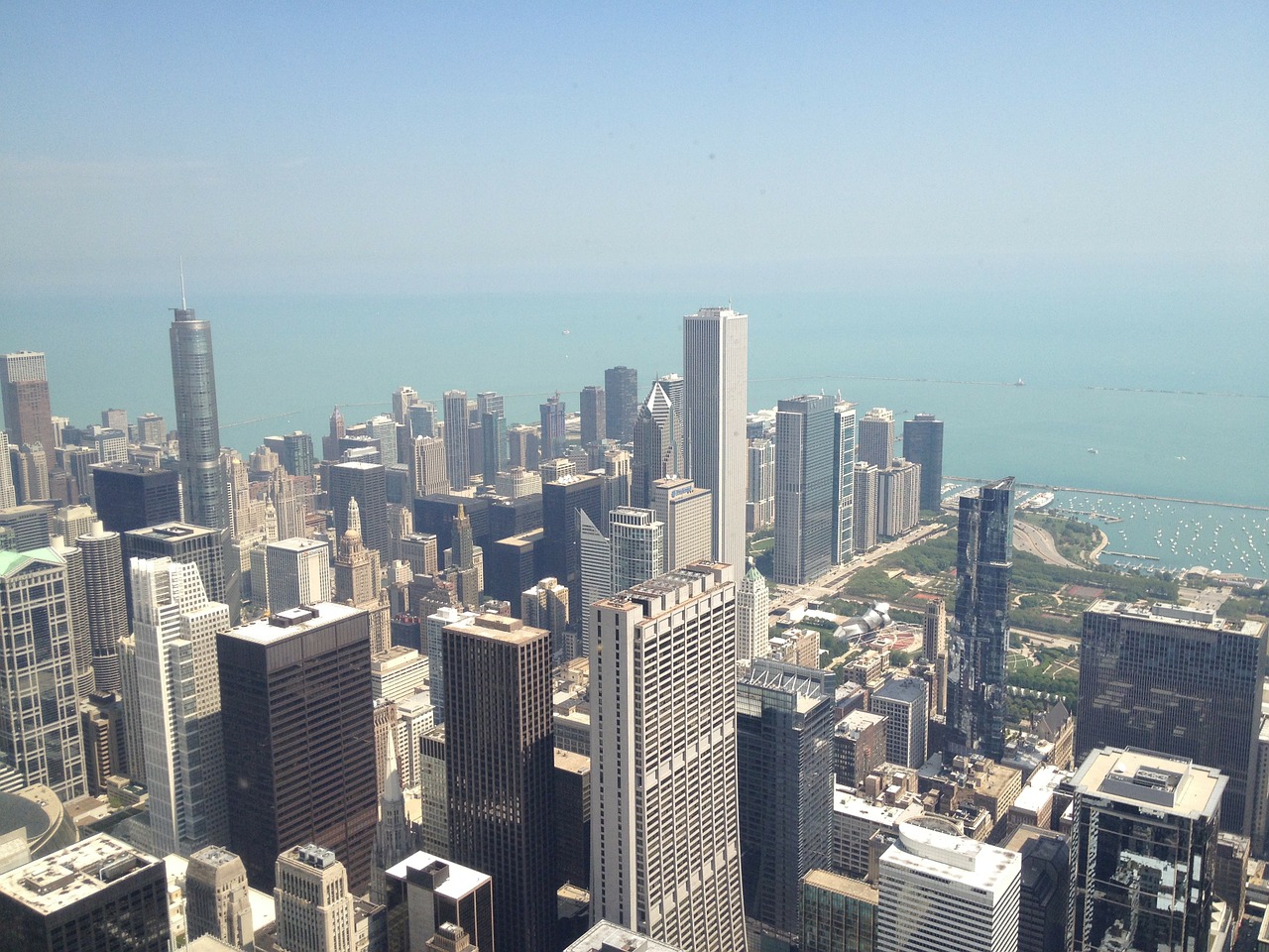 Chicago Skyline, Willis Bokštas, Čigonai, Architektūra, Panorama, Miestas, Miesto Panorama, Bokštas, Dangoraižis, Pastatas