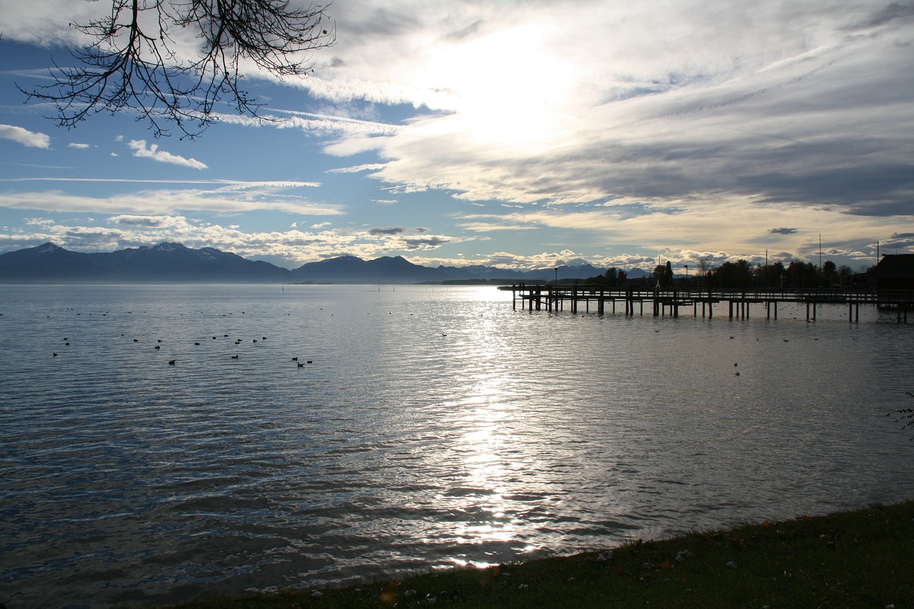 Chiemsee, Ežeras, Vanduo, Mėlynas, Kraštovaizdis, Viršutinė Bavarija, Vaizdas, Taikus, Dangus, Internetas