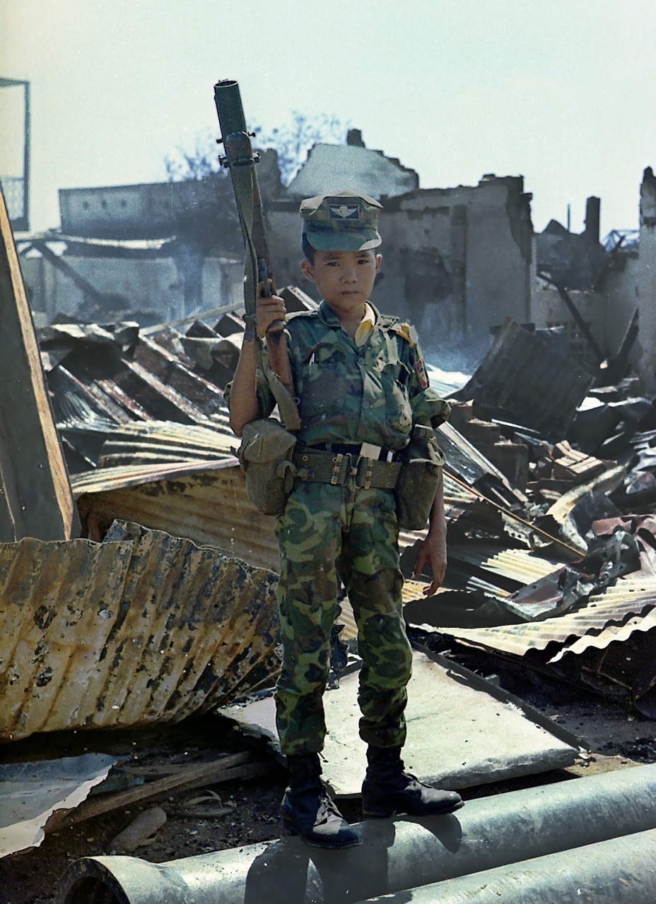 Jaunas Vaikas, Liūdnas, Kareivis, Karas, Viet Nam, 1968, Vietnamiečių Vaikas, Be Vaikų, 12 Metų, Kariuomenė