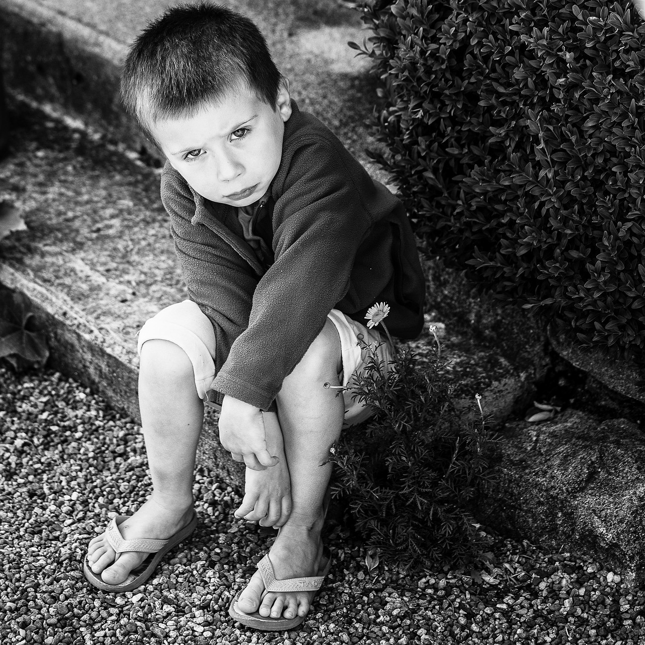 Vaikas, Juoda Balta, Fotografija, Portretas, Nuotrauka Autorių Teisių Alain Gontier, Nemokamos Nuotraukos,  Nemokama Licenzija