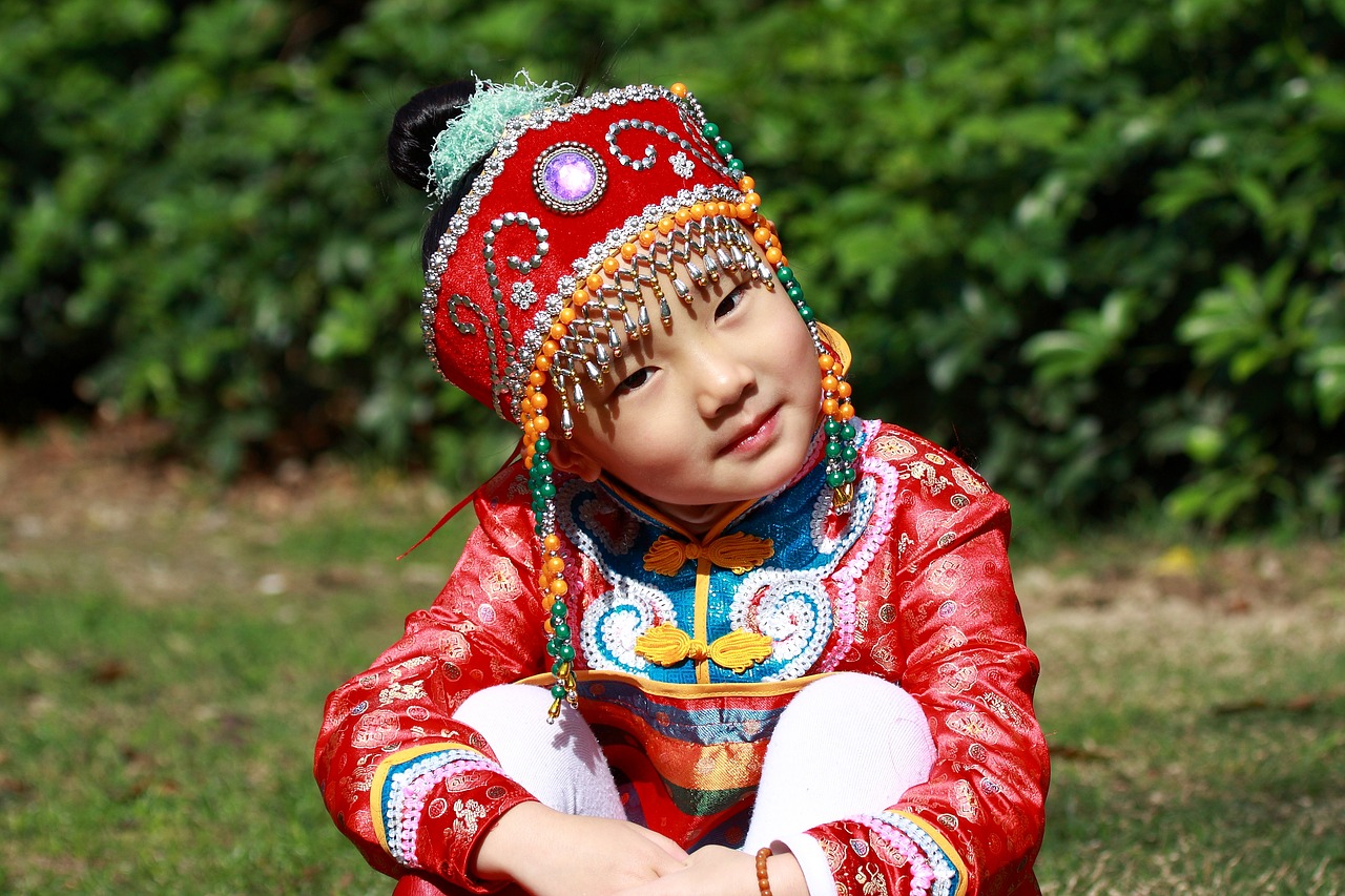 Vaikas,  Žmonės,  Malonumas,  Tradicinis,  Apranga,  Mongolų Kalba,  Mažuma,  Mielas,  Mergaitės,  Be Honoraro Mokesčio