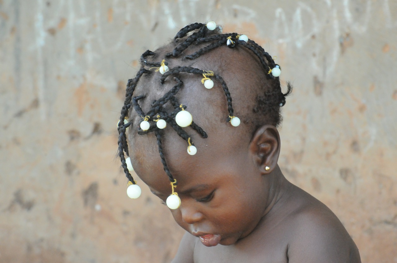 Vaikas, African Hair, Afrika, Juoda, Gvinėja, Sala Bubaque, Vienas, Kultūra, Tautybė, Gentis