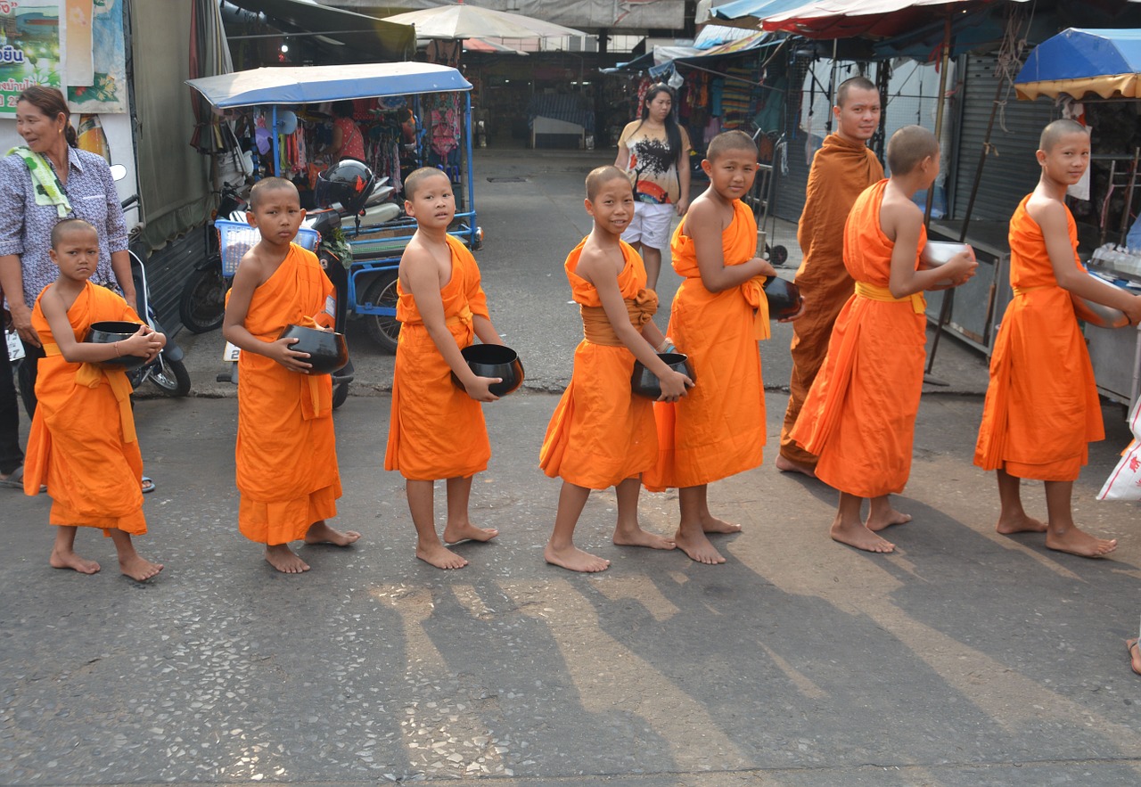 Vaikų Vienuoliai, Vienuoliai, Tailandas, Asija, Budizmas, Buda, Jaunas, Žmonės, Naujokas, Kultūra