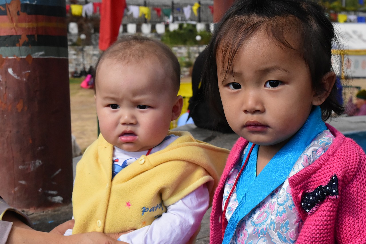 Vaikai, Butanas, Asija, Kūdikis, Gyvenimas, Išraiška, Nemokamos Nuotraukos,  Nemokama Licenzija
