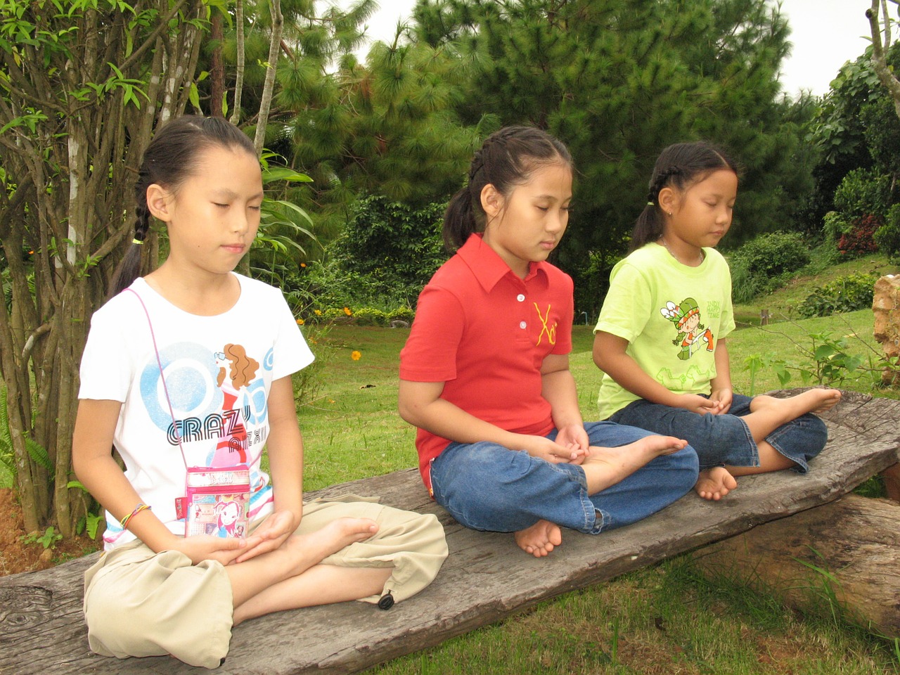 Vaikai, Budistams, Stendas, Speciali Sėdynė, Medituoti, Tailandas, Berniukai, Mergaitės, Asian, Asija