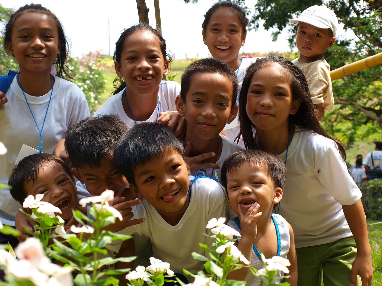 Vaikai, Šypsosi, Asian, Filipinas, Lauke, Linksma, Pagrindinis, Švietimas, Mokykla, Bendravimas
