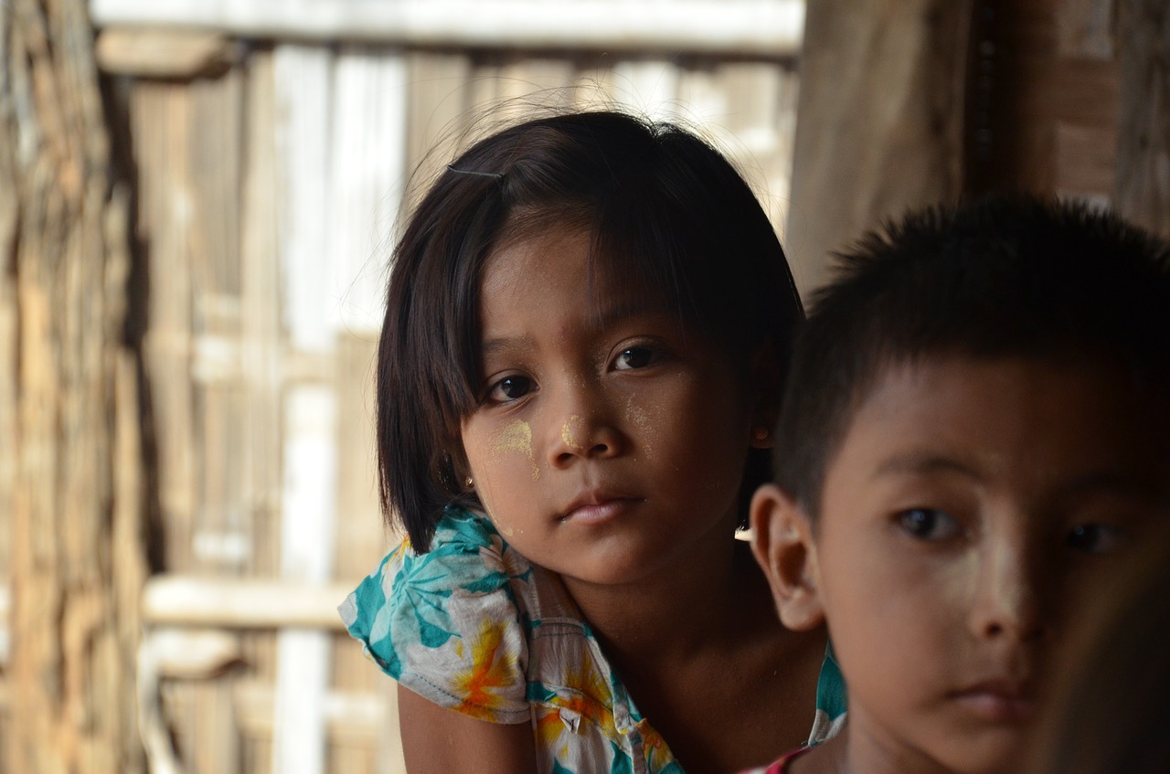 Vaikai,  Mianmaras,  Burma, Nemokamos Nuotraukos,  Nemokama Licenzija