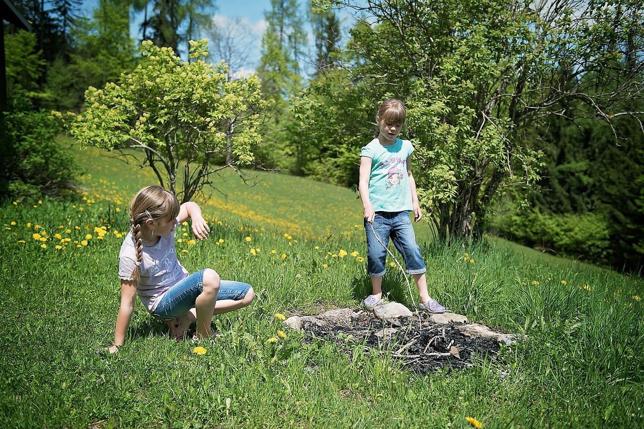 Vaikai,  Mergaitė,  Židinys,  Out,  Gamta,  Pieva, Nemokamos Nuotraukos,  Nemokama Licenzija