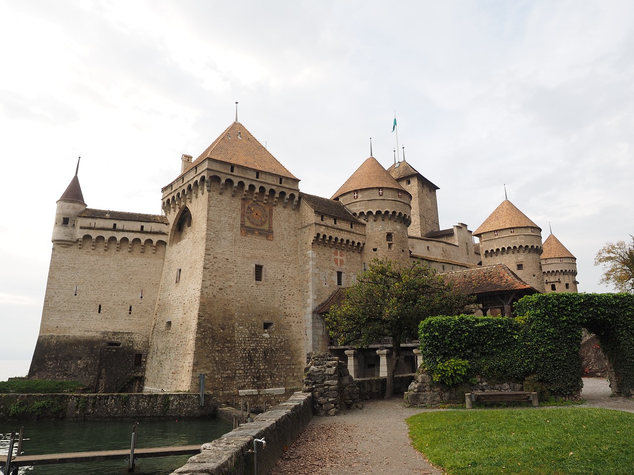 Chillon Pilis, Pilis, Chillon, Veytaux, Isserburgas, Ežero Geneva, Šveicarija, Pastatas, Istoriškai, Nemokamos Nuotraukos