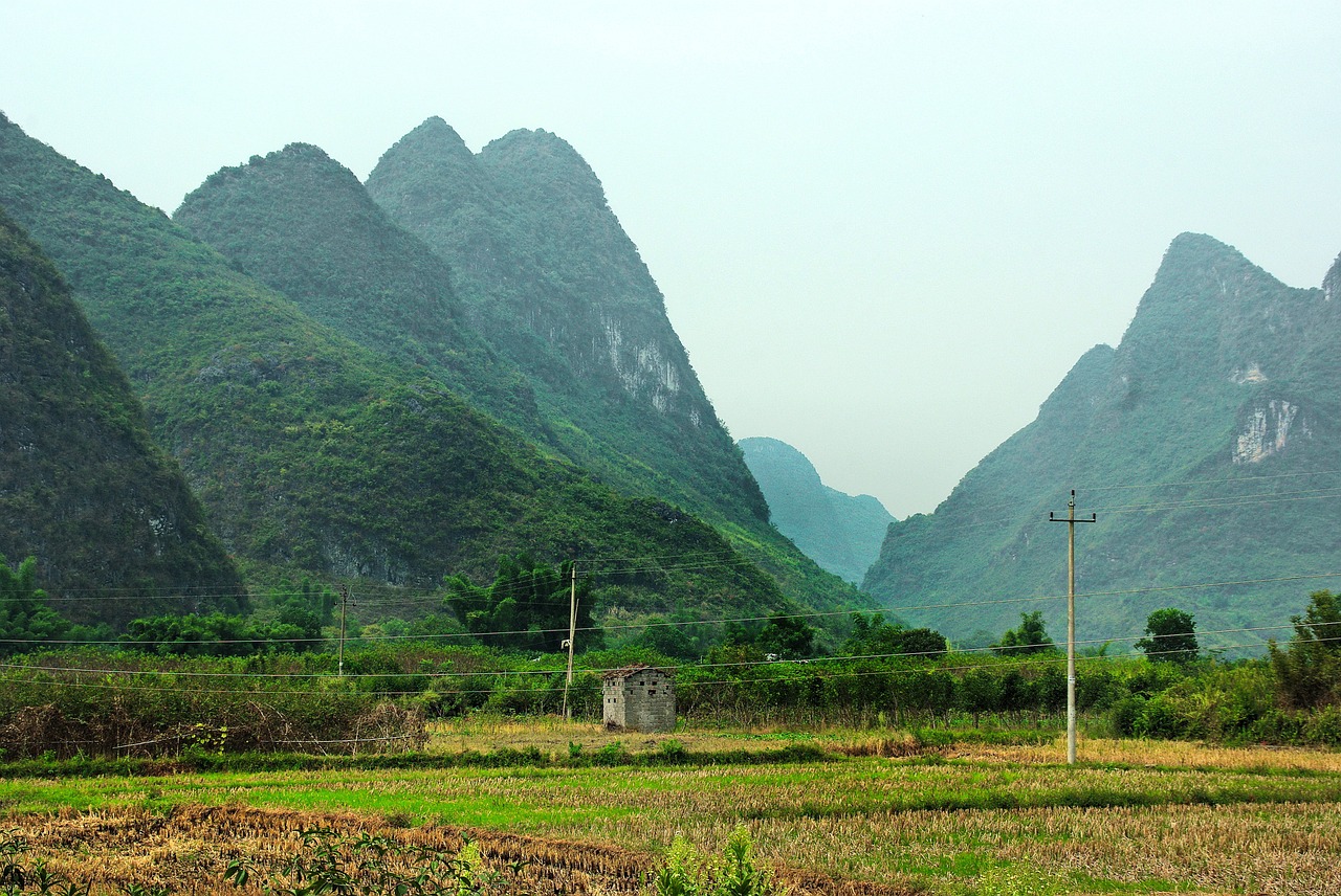 Kinija, Yangshuo, Kaimo Kraštovaizdis, Kalvos, Drėgmė, Slėnis, Laukas, Nemokamos Nuotraukos,  Nemokama Licenzija