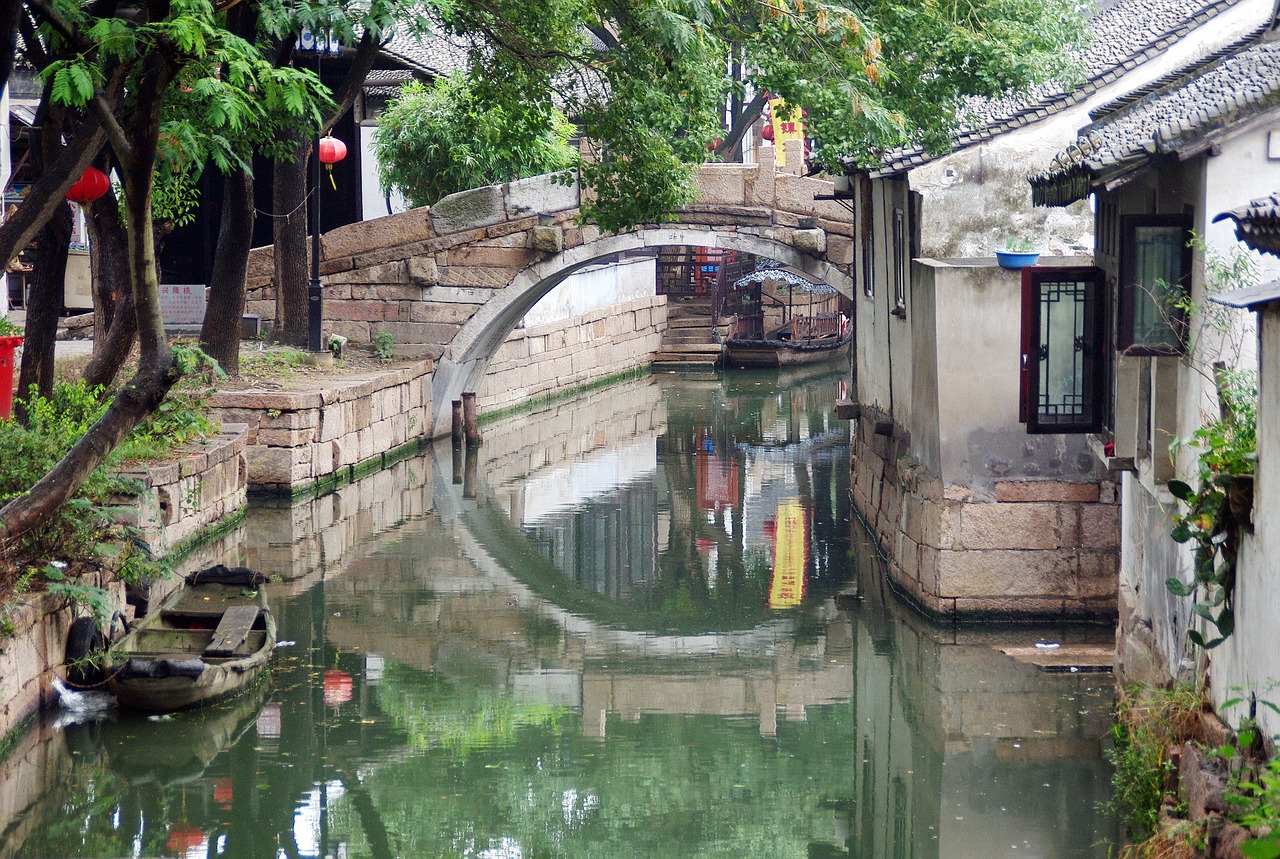 Kinija,  Suzhou,  Kanalas,  Tiltas,  Vandens Telkinys,  Architektūra,  Tradicinis,  Buvęs,  Vaizdingas,  Upė