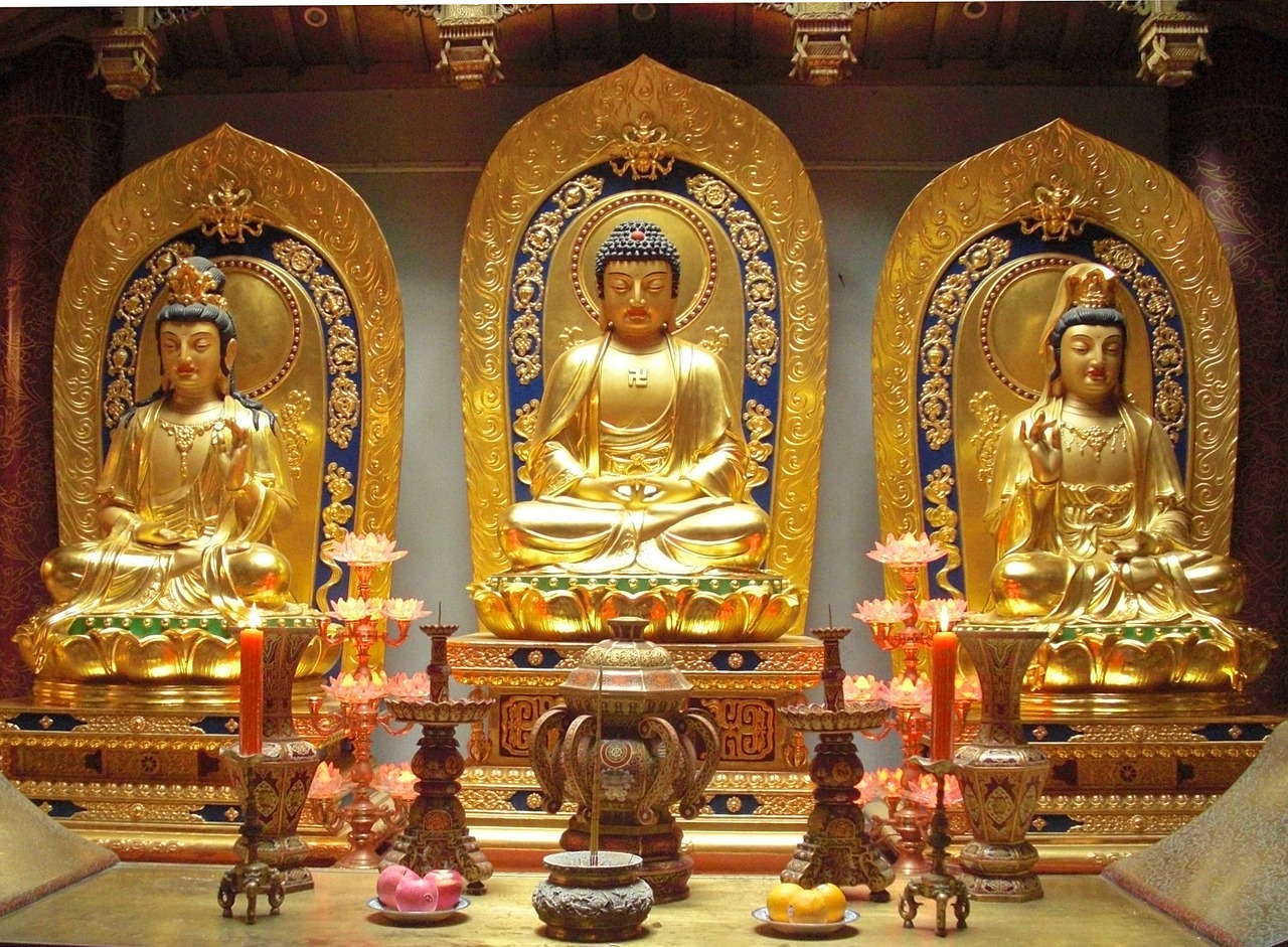 Kinija, Buda, Bodhisatvas, Budizmas, Tikėjimas, Religija, Šventykla, Brushes, Skulptūros, Šviesa