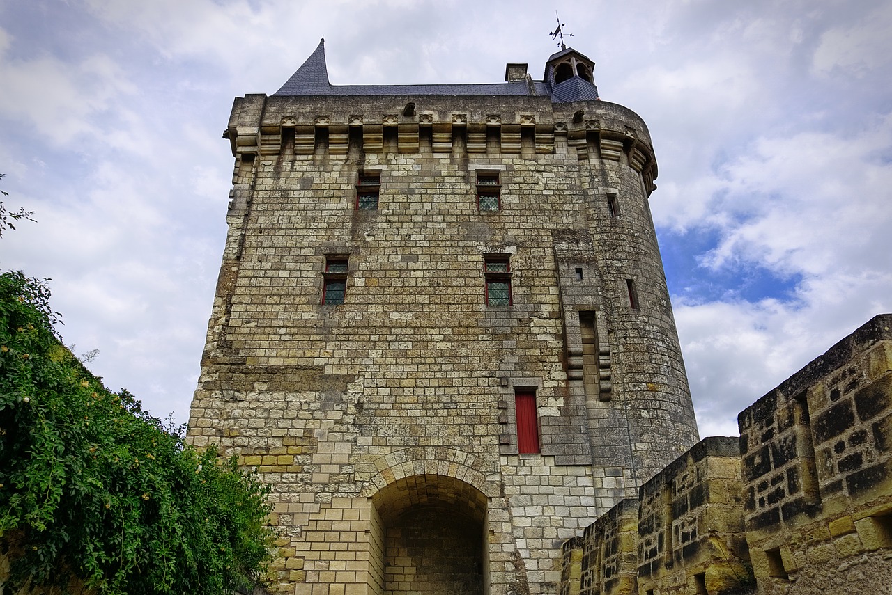 Chinon, Chinon Pilis, Vidutinio Amžiaus, Dangus, Prancūzija, Pilis, Debesis, Indre-Et-Loire, Paveldas, Nemokamos Nuotraukos