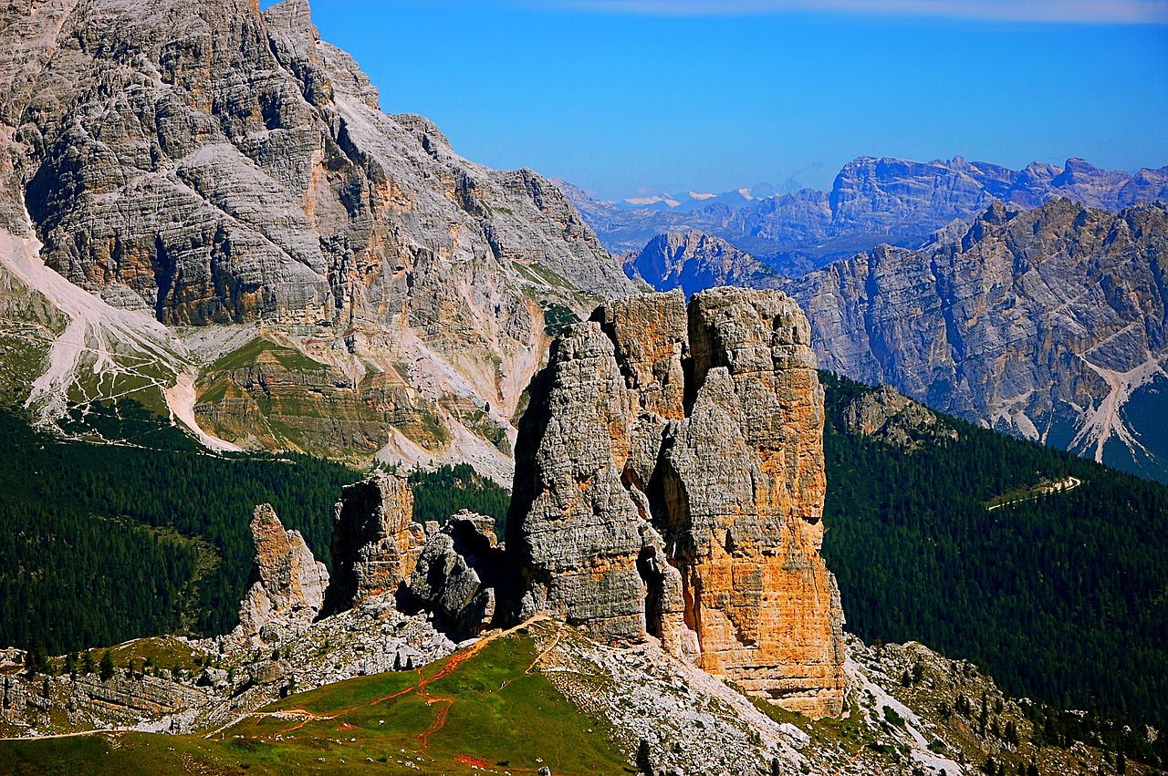Chinque Torre, Dolomitai, Kalnai, Italy, South Tyrol, Alpių, Alpių Panorama, Vaizdas, Gamta, Kraštovaizdis