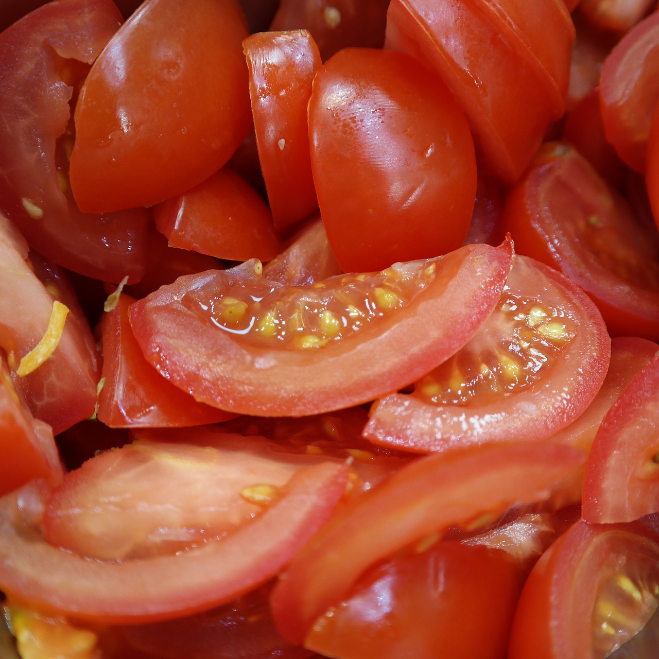 Supjaustyti, Pomidorai, Pomidoras, Maistas, Raudona, Salotos, Ekologiškas, Šviežias, Sveikas, Sveikas Maistas