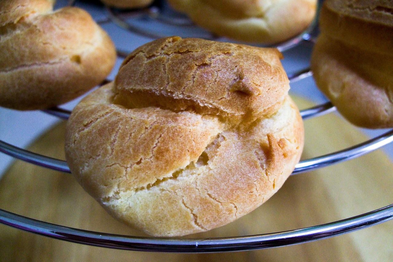 Choux, Kepiniai, Kreminė Dėmių, Desertas, Grietinėlė, Cukrus, Puff, Skanus, Kepti, Užpildytas