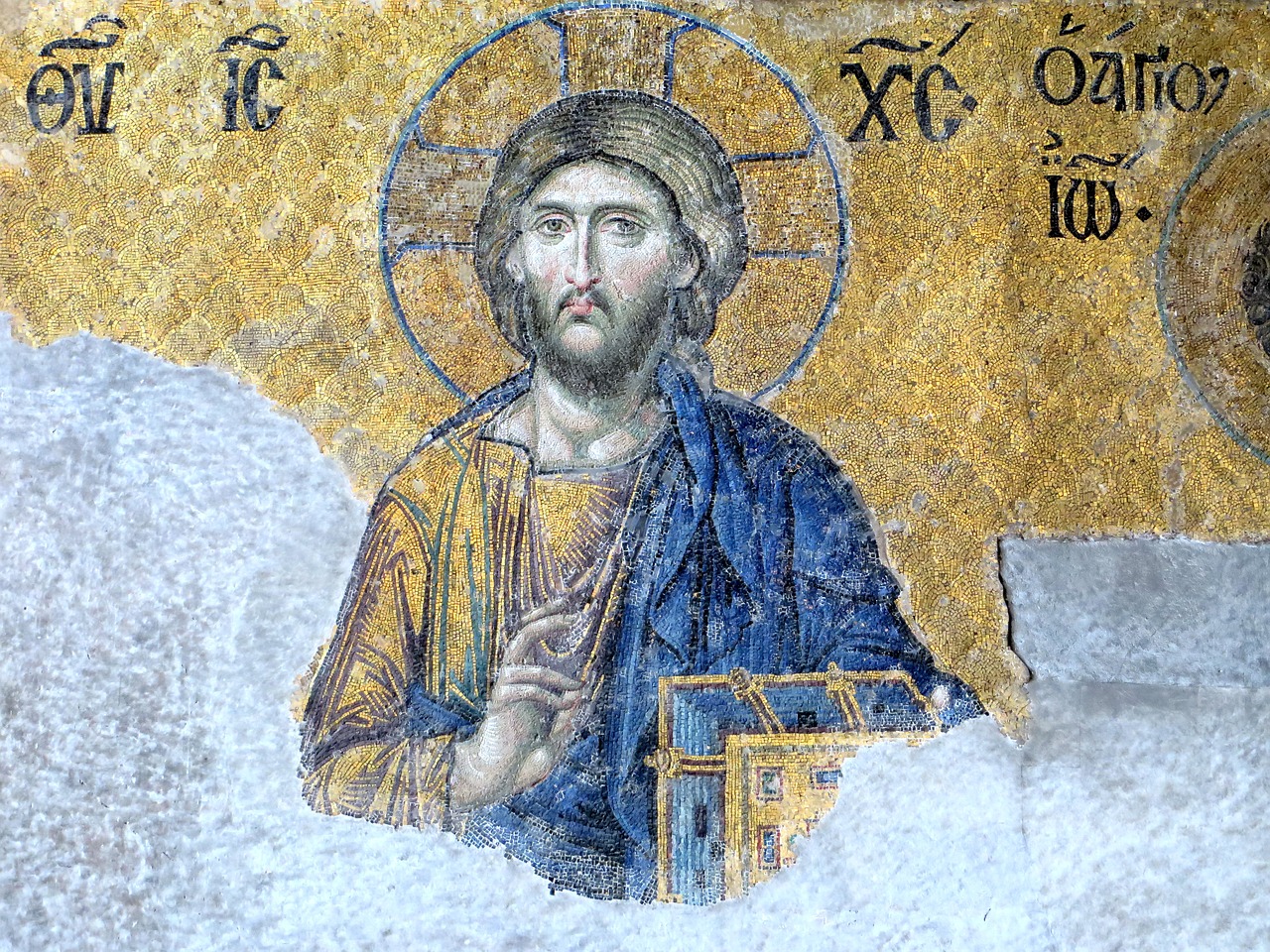 Krikščionis, Piktograma, Hagia Sophia, Istanbulas, Mozaika, Senovės Menas, 13 Amžius, Tikėjimas, Jėzus, Religija