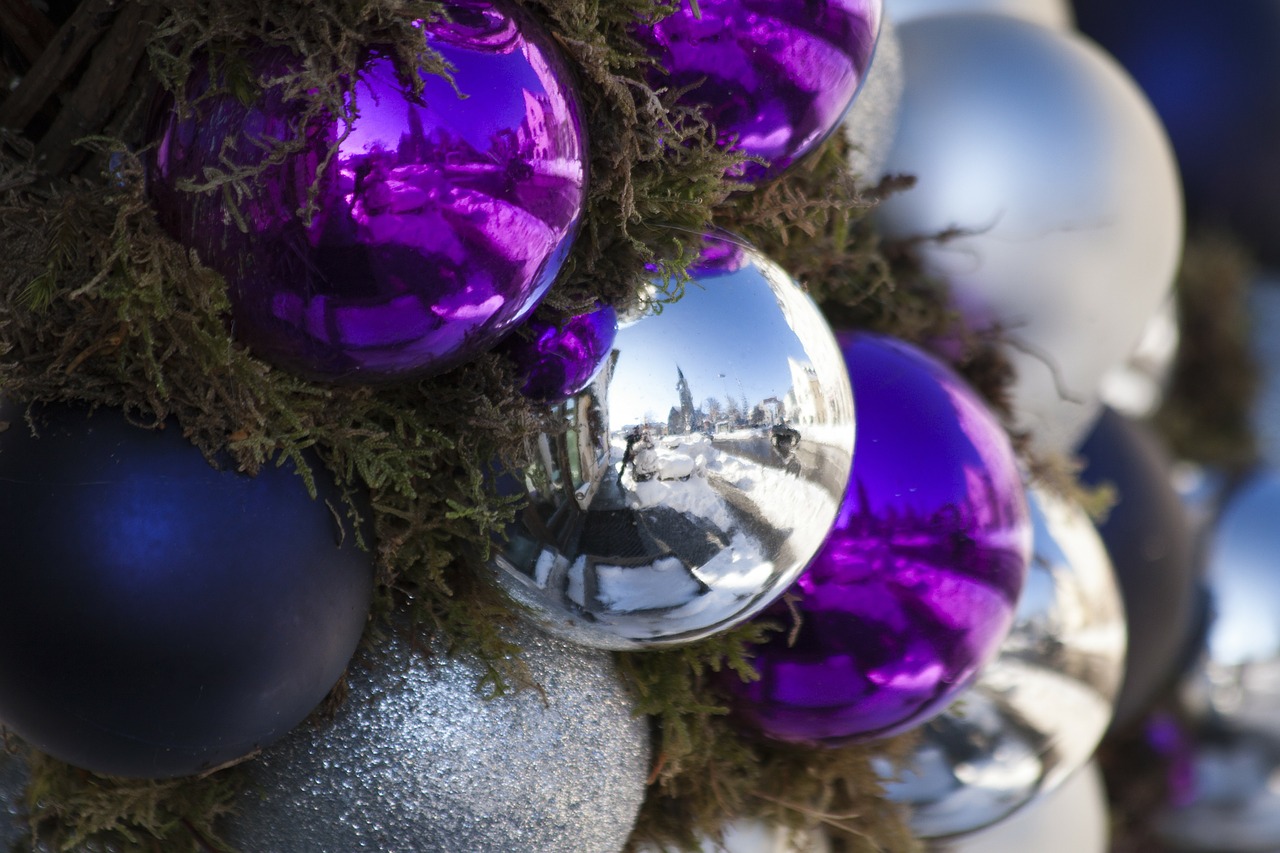 Christbaumkugeln, Kalėdų Papuošalai, Weihnachtsbaumschmuck, Sidabras, Violetinė, Spindesys, Kalėdos, Kalėdų Papuošalas, Veidrodis, Nemokamos Nuotraukos