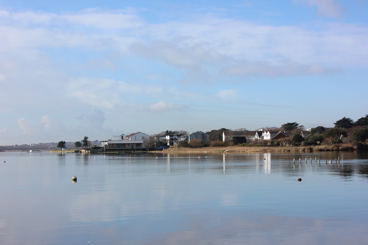 Christchurch Uostas, Mudefordas, Dorset, Pajūryje, Anglija, Hentikosbury, Spalvinga, Jūra, Valtys, Uostas