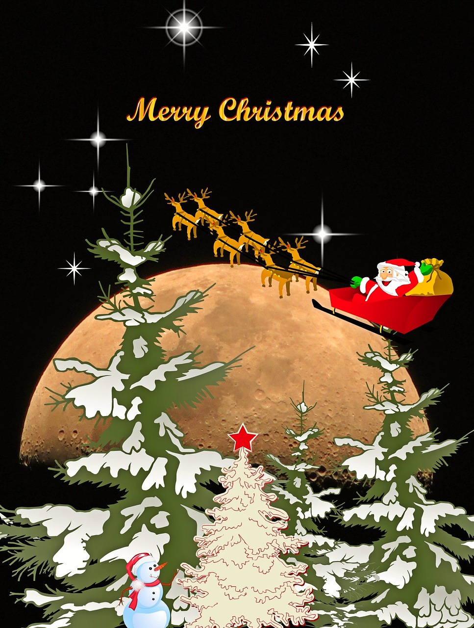 Kalėdos, Kalėdinis Atvirukas, Kalėdų Sveikinimas, Kalėdų Motyvas, Kalėdų Eglutė, Atvirukas, Kristalai, Apdaila, Žvaigždė, Mėnulis