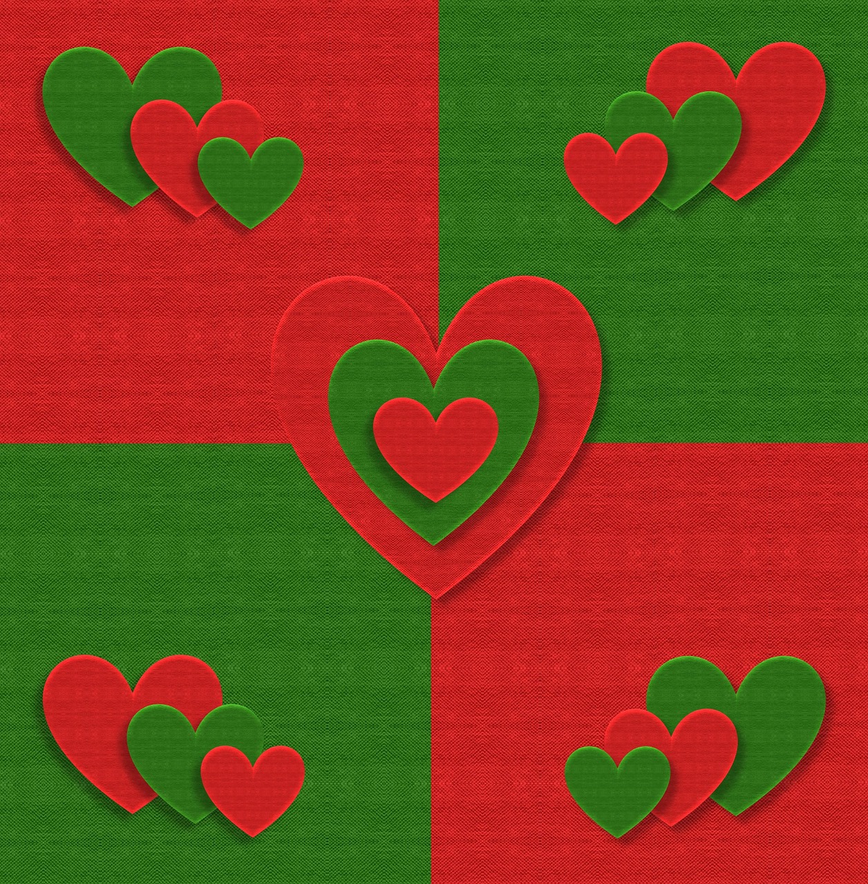 Kalėdos, Medžiaga, Širdis, Meilė, Raudona, Žalias, Dizainas, Linksmas, Šviesus, Spalvinga