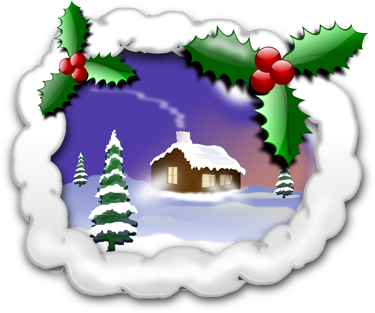 Kalėdos, Xmas, X-Mas, Kraštovaizdis, Žiema, Medis, Eglės, Holly, Ilex, Sniegas