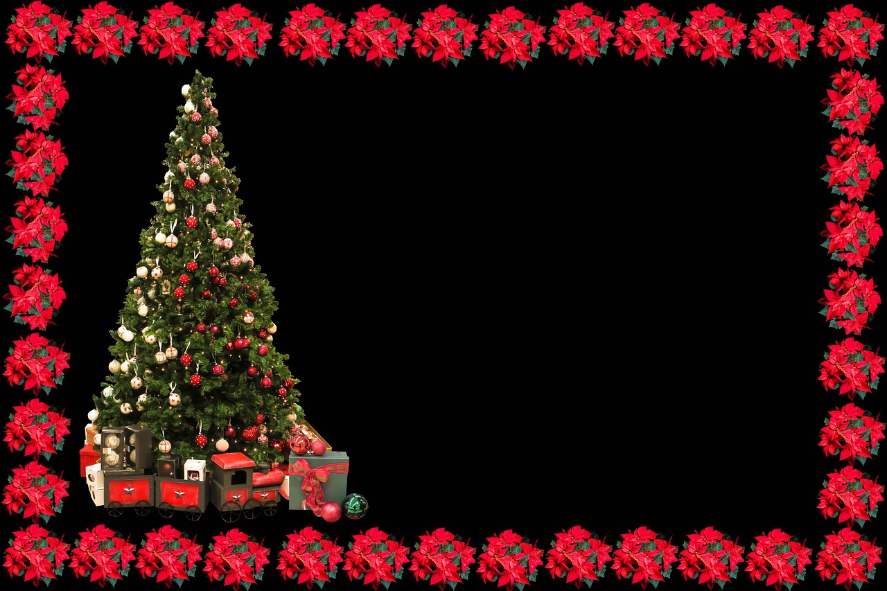 Kalėdos, Kalėdų Motyvas, Atvirukas, Kalėdų Eglutė, Kalėdinis Atvirukas, Poinsettia, Linksmų Kalėdų, Kalėdų Sveikinimas, Kalėdų Rėmas, Nemokamos Nuotraukos