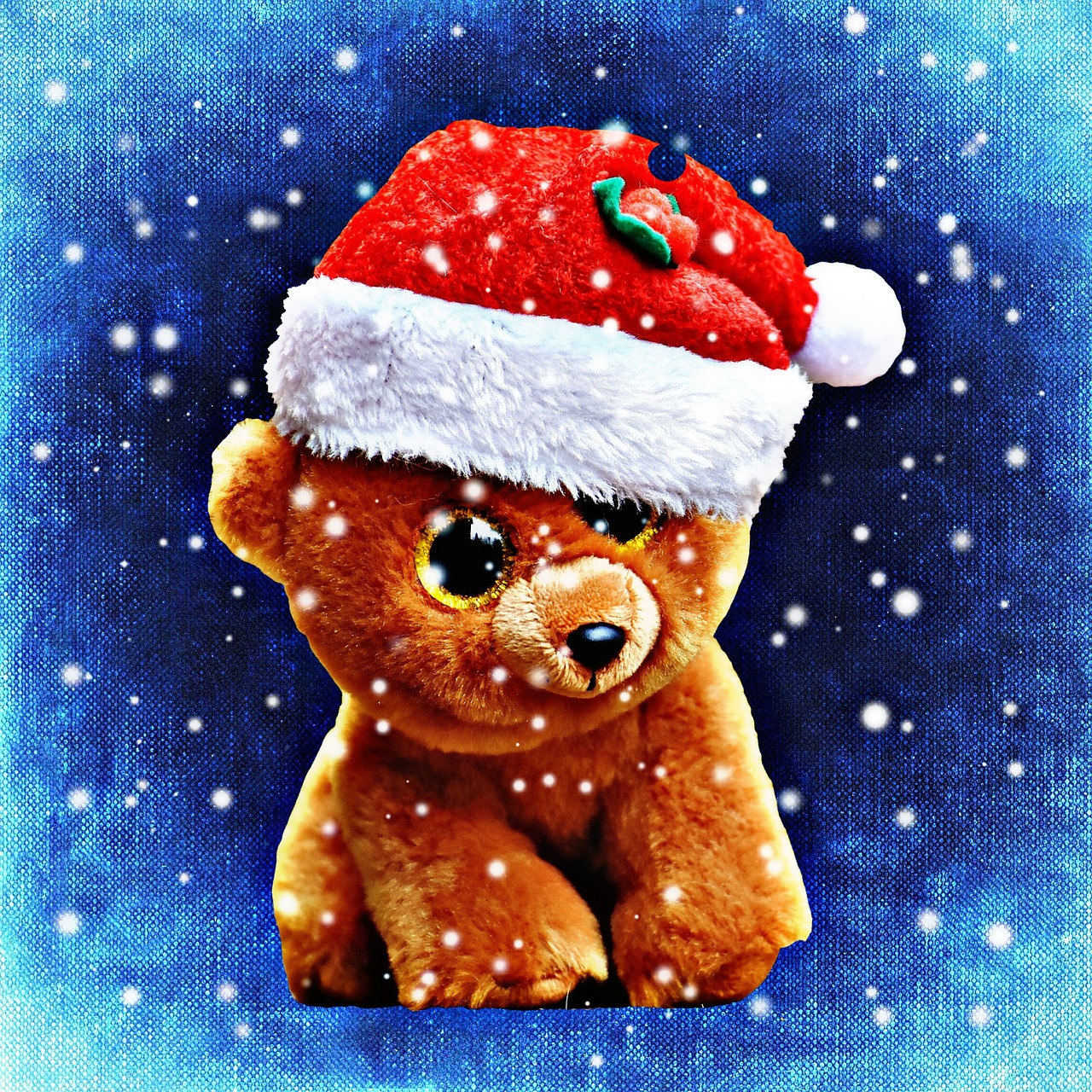 Kalėdos, Teddy, Turėti, Iškamša, Minkštas Žaislas, Santa Skrybėlė, Žaislai, Mielas, Žvilgančios Akys, Juokinga