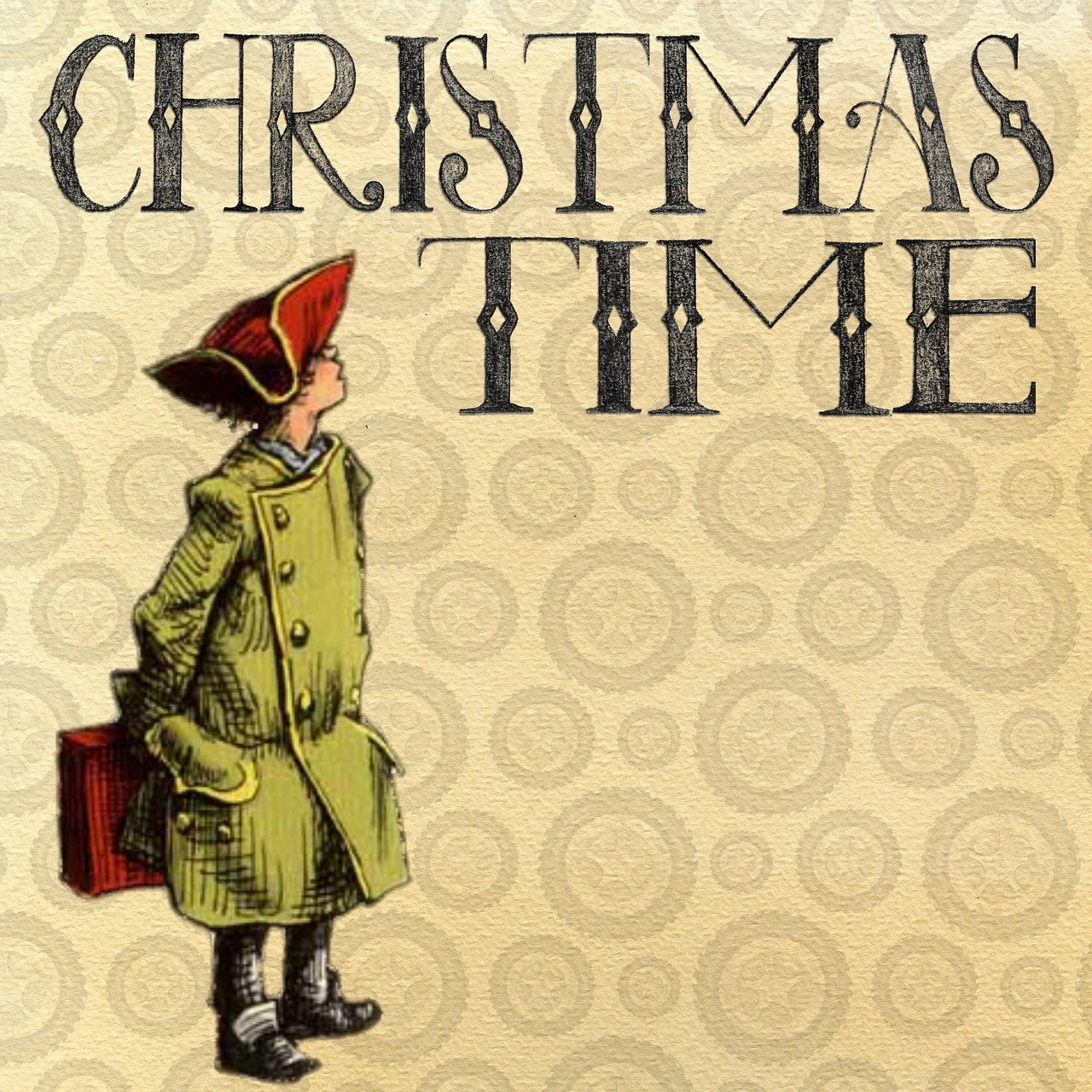 Kalėdos, Vintage, Kortelė, Xmas, Pasveikinimas, Dizainas, Berniukas, Kalėdinės Kortelės, Žiema, Šventė