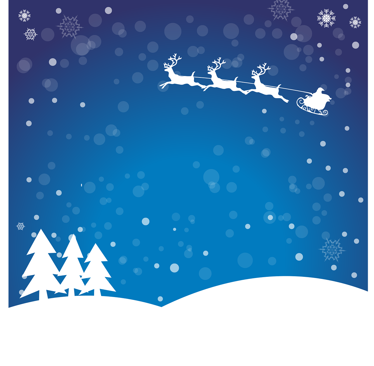 Kalėdos, Kalėdų Senelis, Žiema, Dovanos, Mėlynas, Sniegas, Medis, Šiaurės Elniai, Rudolph, Skaidrių