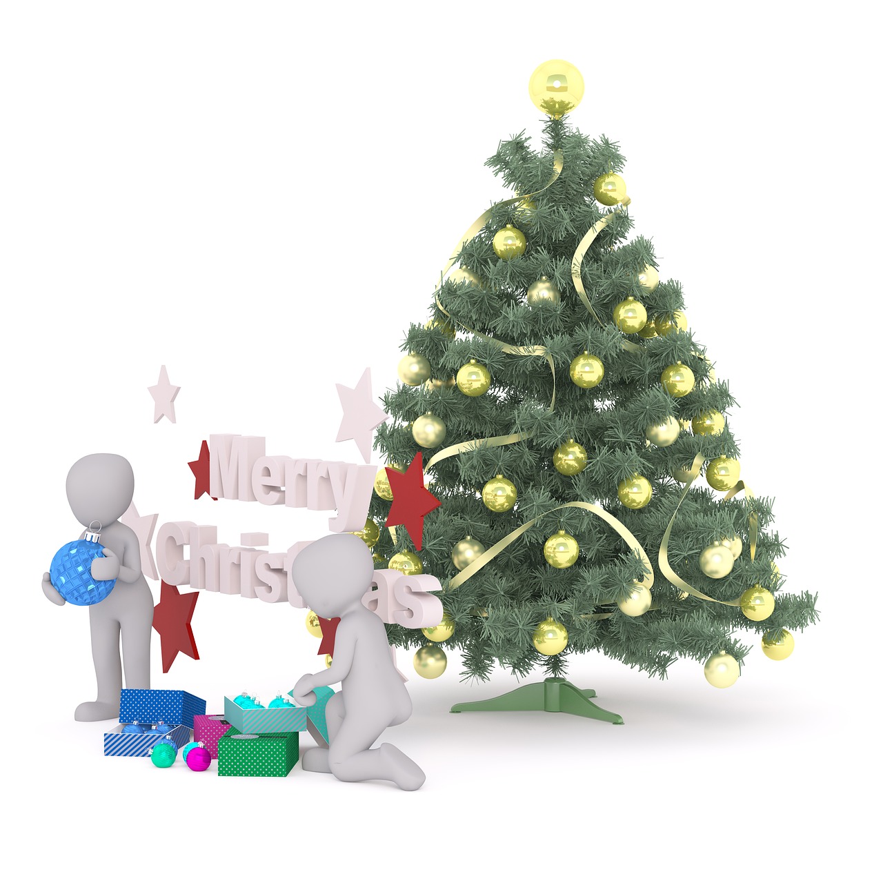 Kalėdos, Dovanos, Linksmų Kalėdų, Kalėdų Sveikinimas, Atvirukas, Kalėdų Motyvas, Vienas, 3Dman, 3D, 3D Modelis